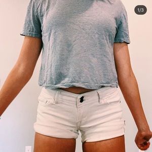 White Jean Shorts